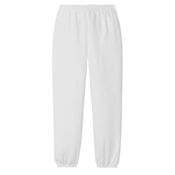Port & Co Youth Core Fleece Sweatpant, White, Back view