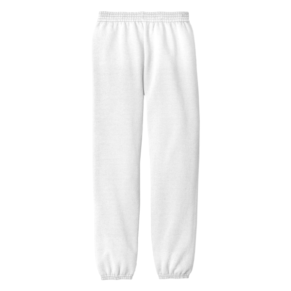 Port & Co Youth Core Fleece Sweatpant, White, Front view