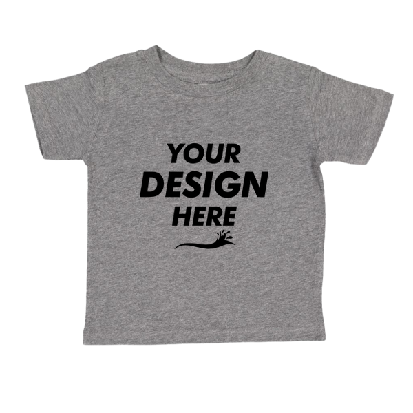 Rabbit Skins Infant Fine Jersey Tee, Granite Heather, Front view, Mockup