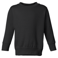 Rabbit Skins Toddler Fleece Crewneck Sweatshirt, Black, Front view