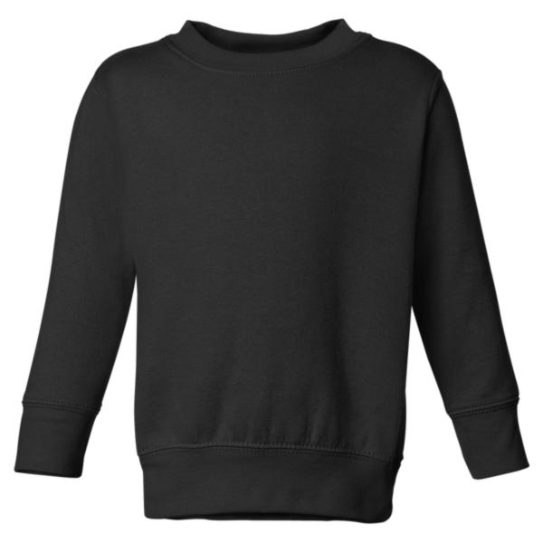 Rabbit Skins Toddler Fleece Crewneck Sweatshirt, Black, Front view