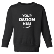Rabbit Skins Toddler Fleece Crewneck Sweatshirt, Black, Front view, Mockup