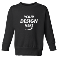 Rabbit Skins Toddler Fleece Crewneck Sweatshirt, Black, Front view, Mockup