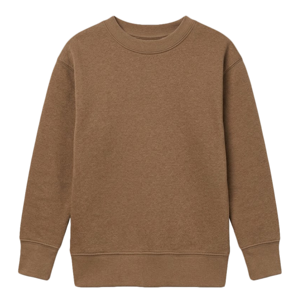Rabbit Skins Toddler Fleece Crewneck Sweatshirt, Coyote Brown, Front view