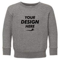 Rabbit Skins Toddler Fleece Crewneck Sweatshirt, Granite Heather, Front view, Mockup