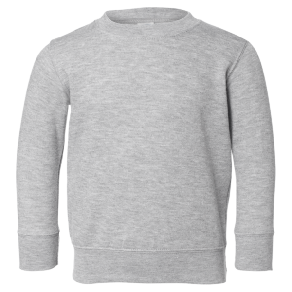 Rabbit Skins Toddler Fleece Crewneck Sweatshirt, Heather, Front view