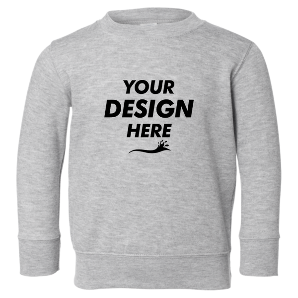 Rabbit Skins Toddler Fleece Crewneck Sweatshirt, Heather, Front view, Mockup