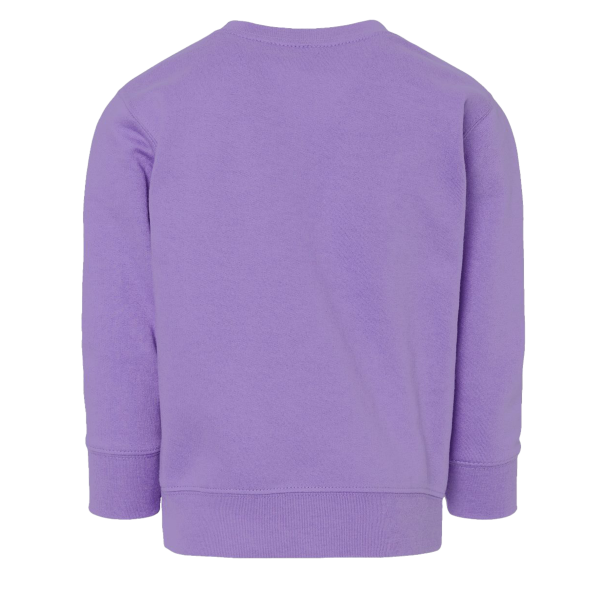 Rabbit Skins Toddler Fleece Crewneck Sweatshirt, Lavender, Back view