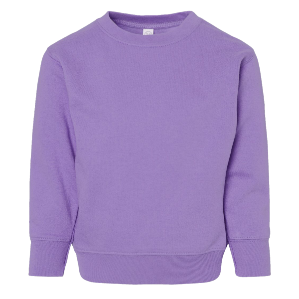 Rabbit Skins Toddler Fleece Crewneck Sweatshirt, Lavender, Front view