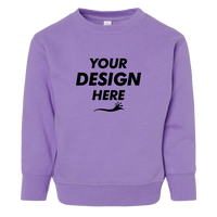 Rabbit Skins Toddler Fleece Crewneck Sweatshirt, Lavender, Front view, Mockup