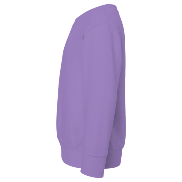 Rabbit Skins Toddler Fleece Crewneck Sweatshirt, Lavender, Left Sleeve view