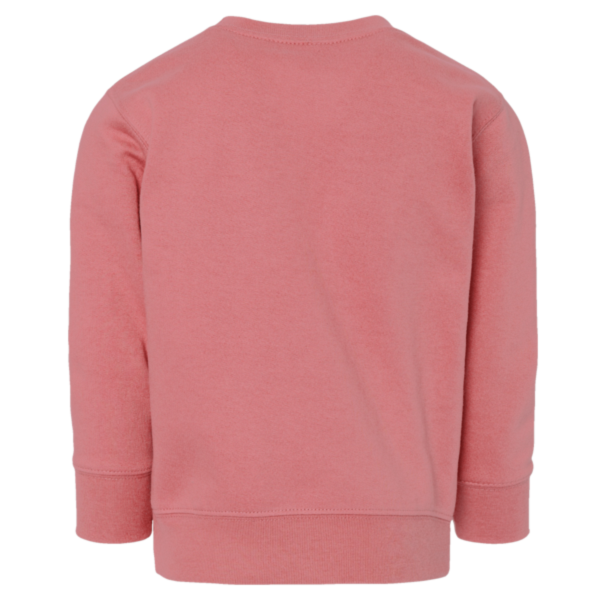 Rabbit Skins Toddler Fleece Crewneck Sweatshirt, Mauvelous, Back view