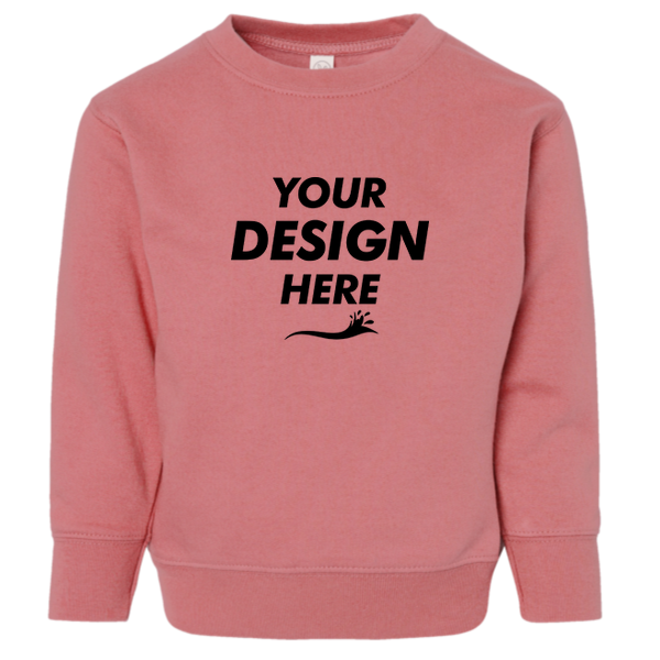 Rabbit Skins Toddler Fleece Crewneck Sweatshirt, Mauvelous, Front view, Mockup