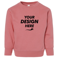 Rabbit Skins Toddler Fleece Crewneck Sweatshirt, Mauvelous, Front view, Mockup