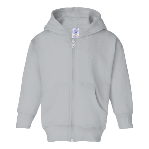 Rabbit Skins Toddler Full-Zip Fleece Hoodie, Heather, Front view