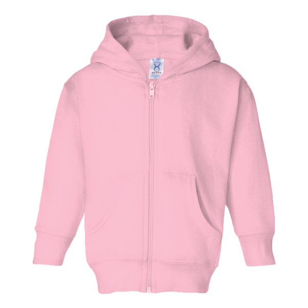 Rabbit Skins Toddler Full-Zip Fleece Hoodie, Pink, Front view