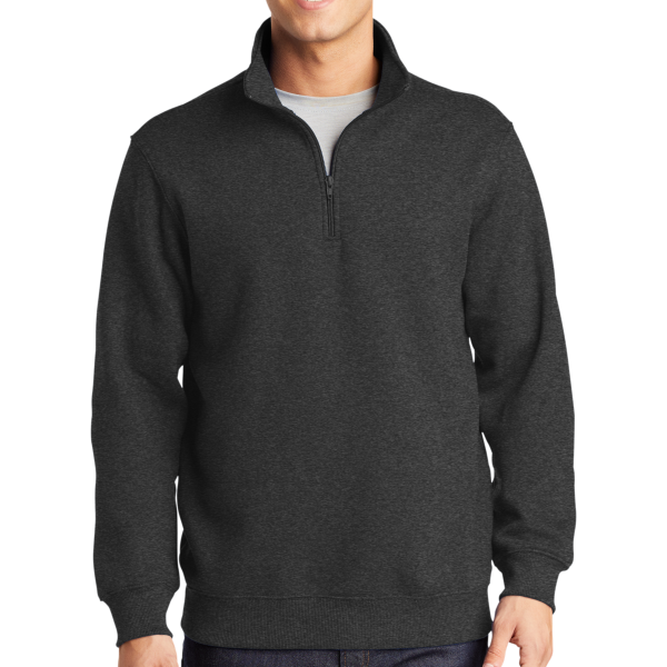 Sport Tek 1/4 Zip Sweatshirt, Graphite Heather, Front view