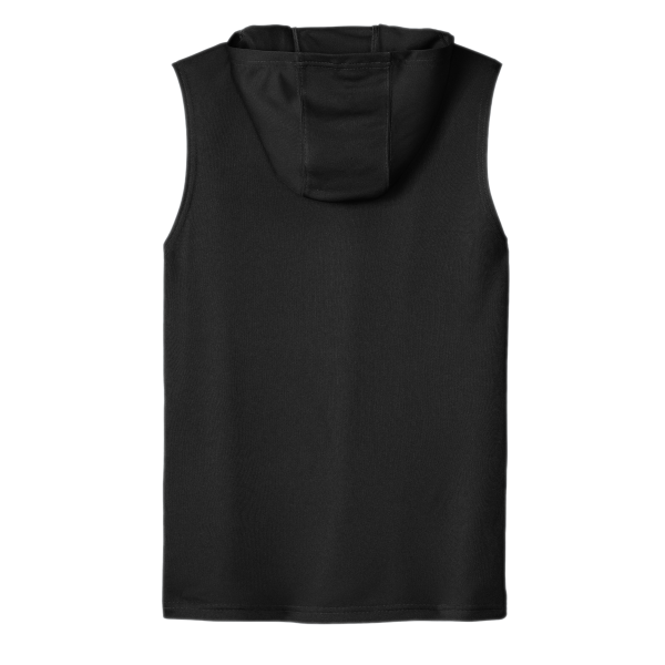 Sport Tek Competitor Sleeveless Hoodie, Black, Back view