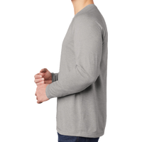 Sport Tek PosiCharge ® Long Sleeve Tri Blend Wicking Raglan Tee, Light Grey Heather / Light Grey Heather, Left Sleeve view