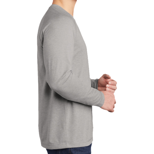 Sport Tek PosiCharge ® Long Sleeve Tri Blend Wicking Raglan Tee, Light Grey Heather / Light Grey Heather, Right Sleeve view