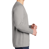 Sport Tek PosiCharge ® Long Sleeve Tri Blend Wicking Raglan Tee, Light Grey Heather / Light Grey Heather, Right Sleeve view