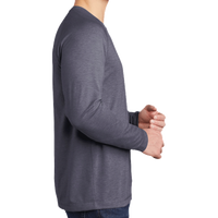 Sport Tek PosiCharge ® Long Sleeve Tri Blend Wicking Raglan Tee, True Navy Heather / True Navy Heather, Right Sleeve view