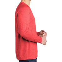 Sport Tek PosiCharge ® Long Sleeve Tri Blend Wicking Raglan Tee, True Red Heather / True Red Heather, Right Sleeve view