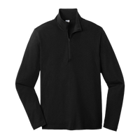 Sport Tek PosiCharge ® Tri Blend Wicking 1/4 Zip Pullover, Black Triad Solid, Front view