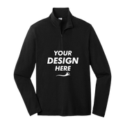 Sport Tek PosiCharge ® Tri Blend Wicking 1/4 Zip Pullover, Black Triad Solid, Front view, Mockup