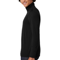 Sport Tek PosiCharge ® Tri Blend Wicking 1/4 Zip Pullover, Black Triad Solid, Left Sleeve view