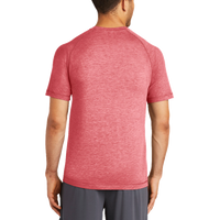 Sport Tek PosiCharge ® Tri Blend Wicking Raglan Tee, True Red Heather / True Red Heather, Back view