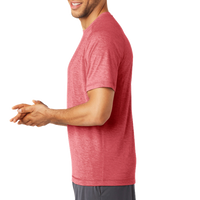 Sport Tek PosiCharge ® Tri Blend Wicking Raglan Tee, True Red Heather / True Red Heather, Left Sleeve view