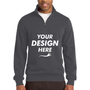 Sport Tek Tall 1/4 Zip Sweatshirt, Graphite Heather, Front view, Mockup