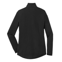 Sport Tek Women's PosiCharge ® Tri Blend Wicking 1/4 Zip Pullover, Black Triad Solid, Back view