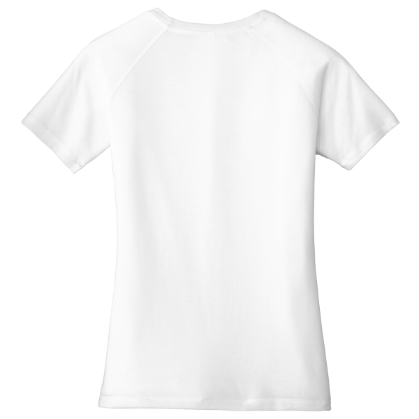 Sport Tek Women's PosiCharge ® Tri Blend Wicking Scoop Neck Raglan Tee, White Triad Solid, Back view