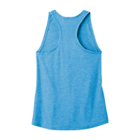 Sport Tek Women's PosiCharge ® Tri Blend Wicking Tank, Pond Blue Heather, Back view
