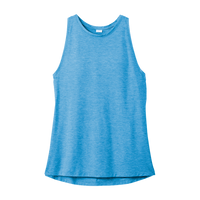 Sport Tek Women's PosiCharge ® Tri Blend Wicking Tank, Pond Blue Heather, Front view