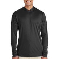 Team 365 Men's Zone Performance Hooded T-Shirt, Black, Front view