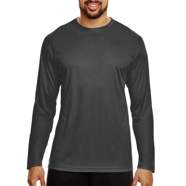 Team 365 Men's Zone Performance Long Sleeve T-Shirt, Black, Front view