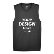 Team 365 Men's Zone Performance Muscle T-Shirt, Black, Front view, Mockup