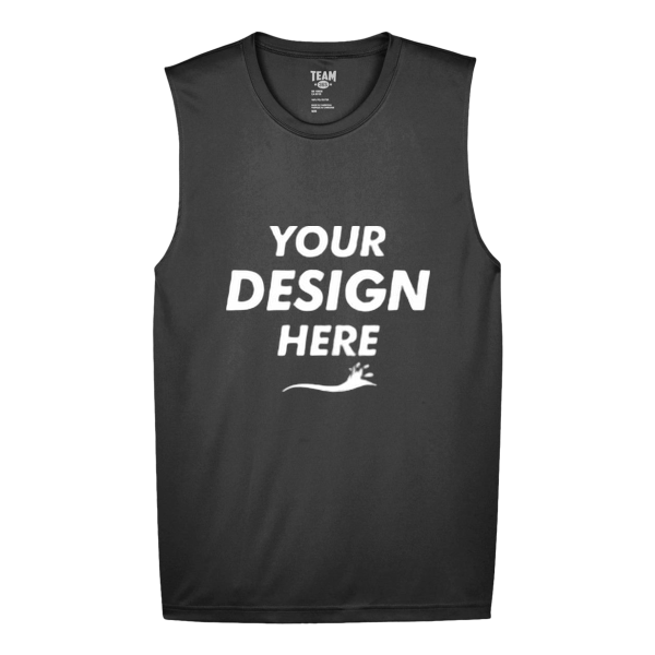 Team 365 Men's Zone Performance Muscle T-Shirt, Black, Front view, Mockup