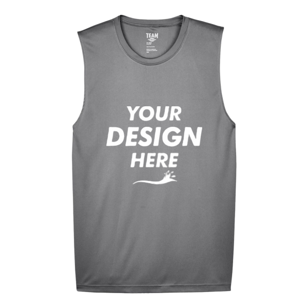 Team 365 Men's Zone Performance Muscle T-Shirt, Sport Graphite, Front view, Mockup