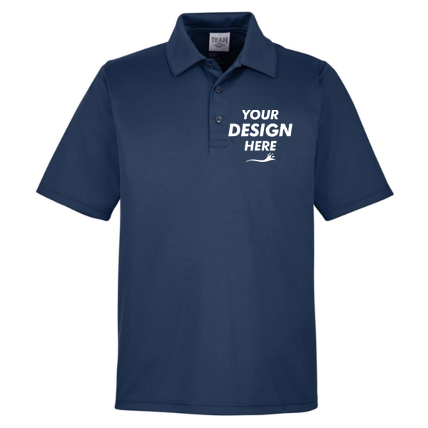 Team 365 Men's Zone Performance Polo, Sport Dark Navy, Front view, Mockup