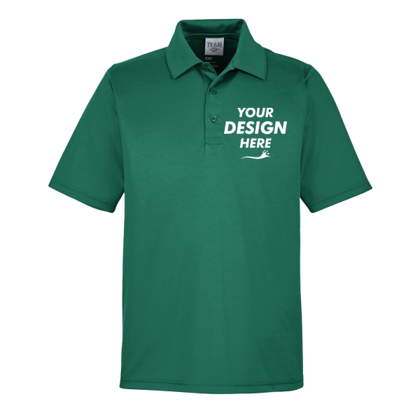 Team 365 Men's Zone Performance Polo, Sport Forest, Front view, Mockup