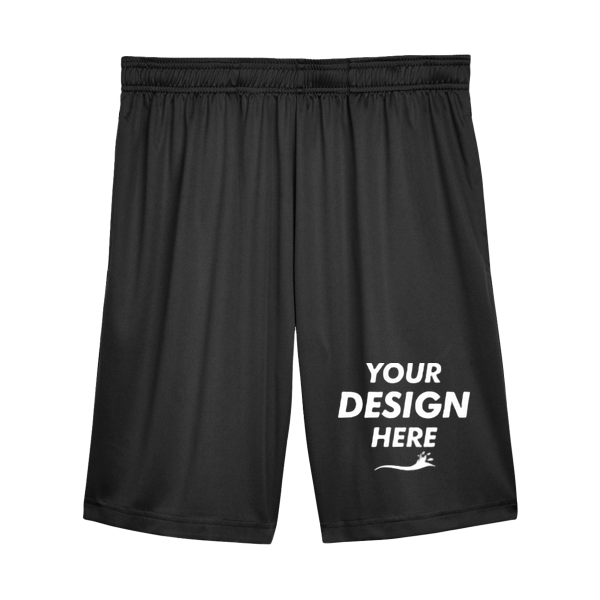 Team 365 Men's Zone Performance Shorts, Black, Front view, Mockup