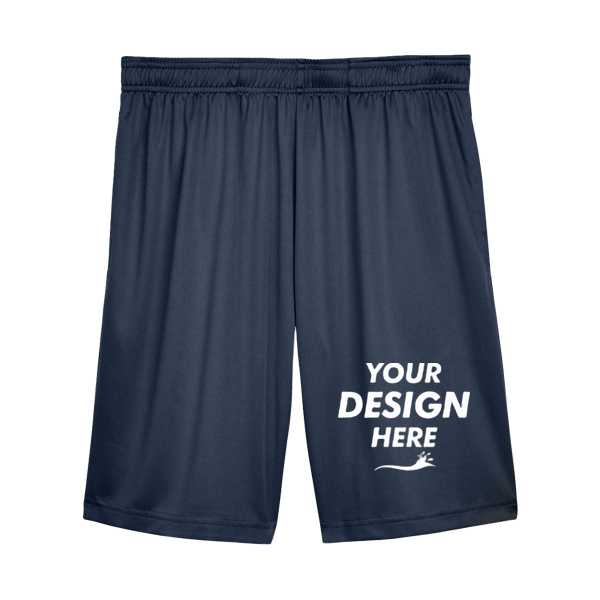Team 365 Men's Zone Performance Shorts, Sport Dark Navy, Front view, Mockup