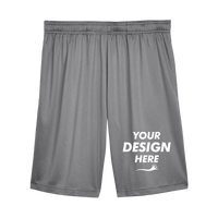 Team 365 Men's Zone Performance Shorts, Sport Graphite, Front view, Mockup