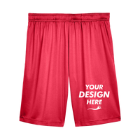 Team 365 Men's Zone Performance Shorts, Sport Red, Front view, Mockup