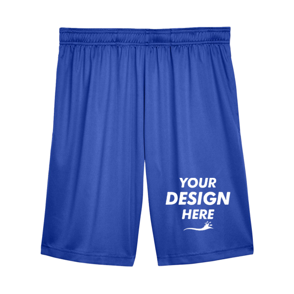 Team 365 Men's Zone Performance Shorts, Sport Royal, Front view, Mockup