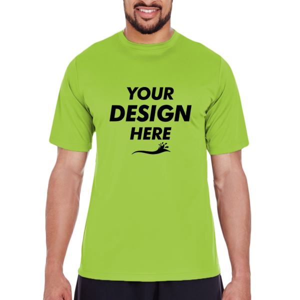 Team 365 Men's Zone Performance T-Shirt, Acid Green, Front view, Mockup
